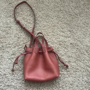 pink madewell satchel bag with adjustable straps